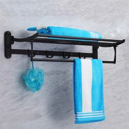 Folding Rack for Bathroom/ Stand/ Holder/Bathroom Accessories (24 Inch) Matt Black Towel Holder-72