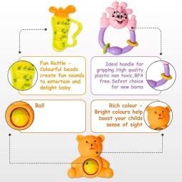 zokato Munchkin Rattle Set for Babies ( with 6 Rattle Toys)Color May Vary Rattle image 3