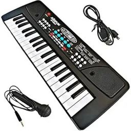 Microphone Portable Multi Functional Musical Piano 37-Key Piano Keyboard Toy Dual Speakers Keyboard Piano (Black) Analog Portable Keyboard-20