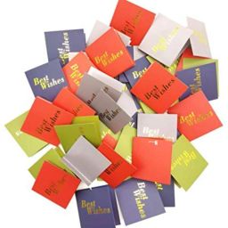 50 Pcs Best Wishes Tags Hard Paper Printed Gift Tags Greeting Card-12