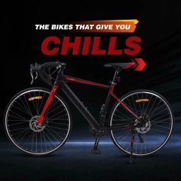 Colatino Alloy Hybrid Cycle Age-12+ with Dual Disc Brake Multi Speed (Black-Red) 700C T (inch) Road Cycle-image-77
