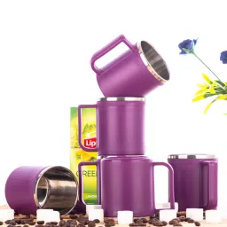 Pack of 6 Stainless Steel, Plastic Cup Set, Tea Cups Set, Tea Cup, Tea Cups, Coffee Cup-image-9