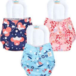 Reusable Exclusive Cloth Diapers With Microfiber Inserts Pack of 3-26