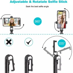 3D GOLDTM Live Broadcast Remote Shutter Multifunctional Extendable Bluetooth Selfie Stick Tripod, Monopod, Monopod Kit, Tripod Ball Head, Tripod Bracket, Tripod Clamp, Tripod Kit image 3
