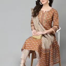 Women Pure Cotton Kurta Pant Dupatta Set-image-51