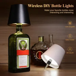 kizjorya Wine Lamp, LED Wireless Wine Bottle Lamp Shade Table Lamp image 5