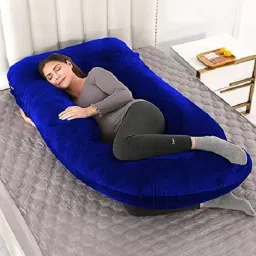 ultra soft j shaped pillow Polyester Fibre, Microfibre Solid Pregnancy Pillow Pack of 1-image-82