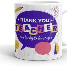 Thankyou Teacher I Am Lucky To Have You Glossy Printed Ceramic Coffee Mug-image-2