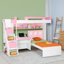 alex daisy Milano Bunk Bed with Study Table & Chair Set in Pink-picture-25