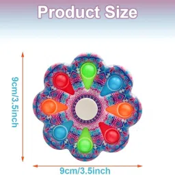 halo nation Pop It Fidget Spinner Toy for Kids 2 in 1 Fidget Spinner Stress Relief Sensory Fidget Toys for Children Adults Push Pop Bubble Fidget Spinner pop its , pop it Fidget Toys - Rainbow pop it Toy |Push pop Bubble Fidget Toy, pop Toy - Set of 2 Spinners image 3