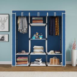Premium Quality 6+2 shelf Wardrobe Carbon Steel Collapsible Wardrobe-image-5