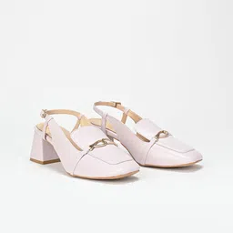 SCENTRA Embellished Backstrap Block Heel Pumps-35