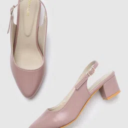 Marc Loire Nude-Coloured PU Work Block Pumps-31