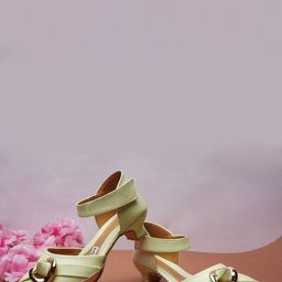 BAESD Girls Tie Knotted Pointed Toe Block Pumps-1