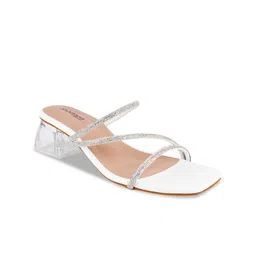 Shoetopia Embellished Party Open Toe Block Heels image 3