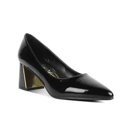 London Rag Pointed Toe Block Heel Pumps-4