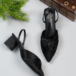 VALIOSAA Pointed Toe Knotted Mules With Backstrap-14