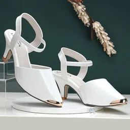 CLOG LONDON White Stiletto Pumps with Buckles-image-67