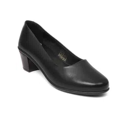 Zoom Shoes Textured Leather Block Heel Pumps-54