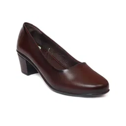 Zoom Shoes Textured Leather Block Heel Pumps-16