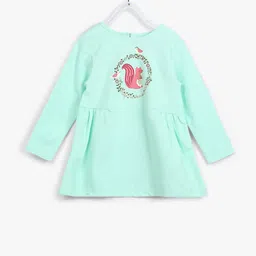 MINI KLUB Girls Sea Green Printed A-line Top-picture-1