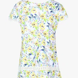 Monte Carlo Girls White & Yellow Floral Print Top-image-29