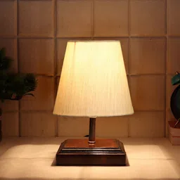 Devansh Off White Textured Table Lamp-0