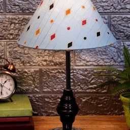 foziq Black & Blue Printed Table Lamps-image-34