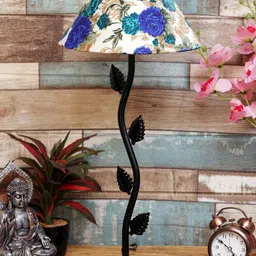 foziq Black & Blue Printed Table Lamps-39