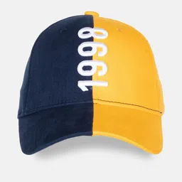 Status Quo Men Yellow & Navy Blue Colourblocked Visor Cap-picture-13