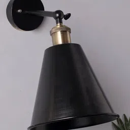 Homesake Black & Antique Gold Solid Wall Lamps-image-64