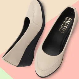 FAUSTO Round Toe Wedge Heeled Pumps-45