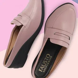 FAUSTO Round Toe Wedge Heeled Pumps-39