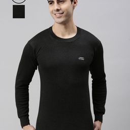 Lux Cottswool Men Pack of 2 Charcoal Solid Thermal Tops-image-60