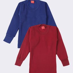 Lux Cottswool Boys Pack Of 2 Solid Cotton Thermal Tops-image-56