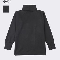 Lux Cottswool Boys Pack Of 2 Black Solid Cotton Thermal Tops-image-82