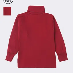 Lux Cottswool Boys Pack Of 2 Maroon Solid Cotton Thermal Tops-picture-42