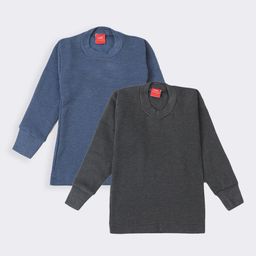Lux Cottswool Boys Pack Of 2 Solid Cotton Thermal Tops-image-8