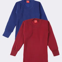 Lux Cottswool Boys Pack Of 2 Solid Cotton Thermal Tops-picture-32