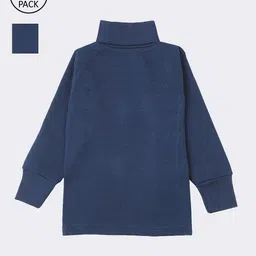 Lux Cottswool Boys Pack Of 2 Blue Solid Cotton Thermal Tops-image-80