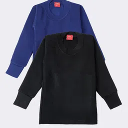 Lux Cottswool Boys Pack Of 2 Solid Cotton Thermal Tops-picture-35