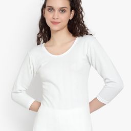 SKY HEIGHTS Women White Cotton Thermal Tops-image-11