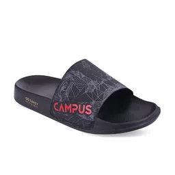 Campus Men Black & Red Printed Sliders-19