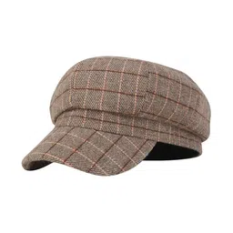 iSWEVEN Unisex Brown & Beige Printed Ascot Cap-18