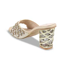 Mochi Embellished Open Toe Block Heels image 4