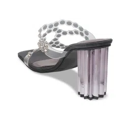 Metro Square Toe Embellished Block Heels image 2