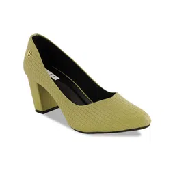 ELLE Textured Pointed Toe Block Pumps image 4