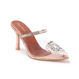 Retro Walk Open Back Embellished Kitten Pumps image 3