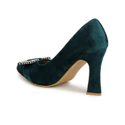 Shezone Embellished Block Pointed Toe Pumps image 5