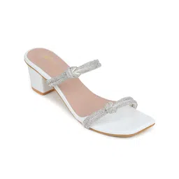 Shezone Embellished Open Back Block Heels image 3